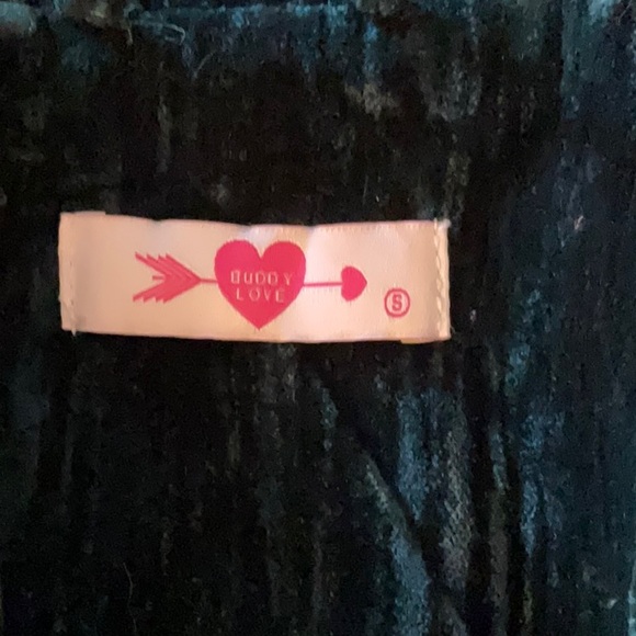 Buddy Love pine green crushed velvet blazer - Picture 4 of 5